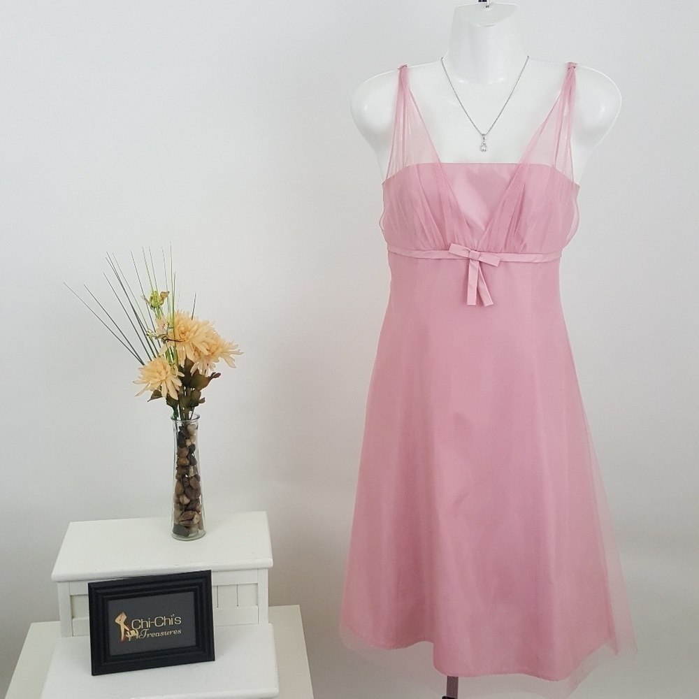 David's Bridal Pink Midi Dress